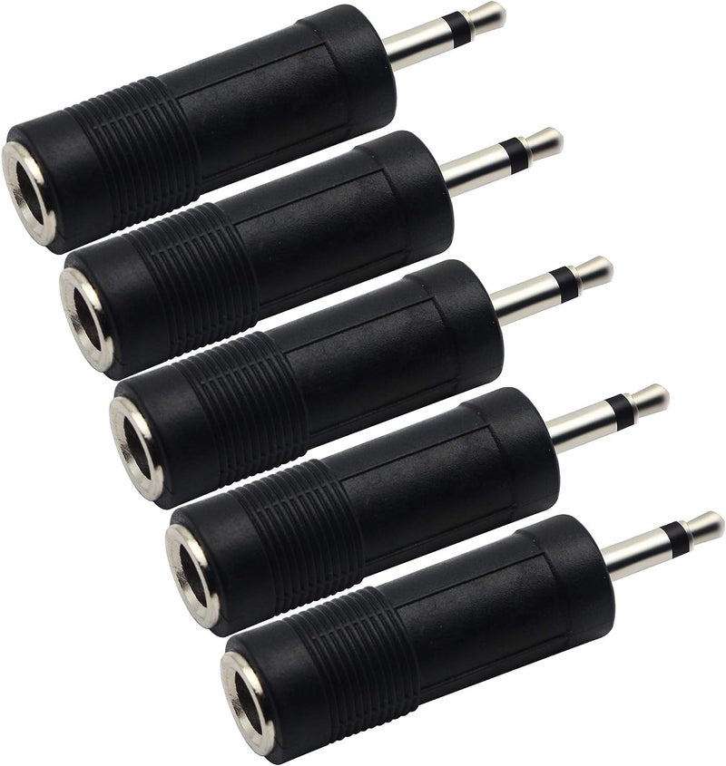 zdyCGTime 3.5mm to 6.35mm Adapter 3.5mm Mono 1/8 inch Audio Male to 6.35mm 1/4 inch Female Mic Plug Adapter Jack Converter(5 Packs) - Image 4